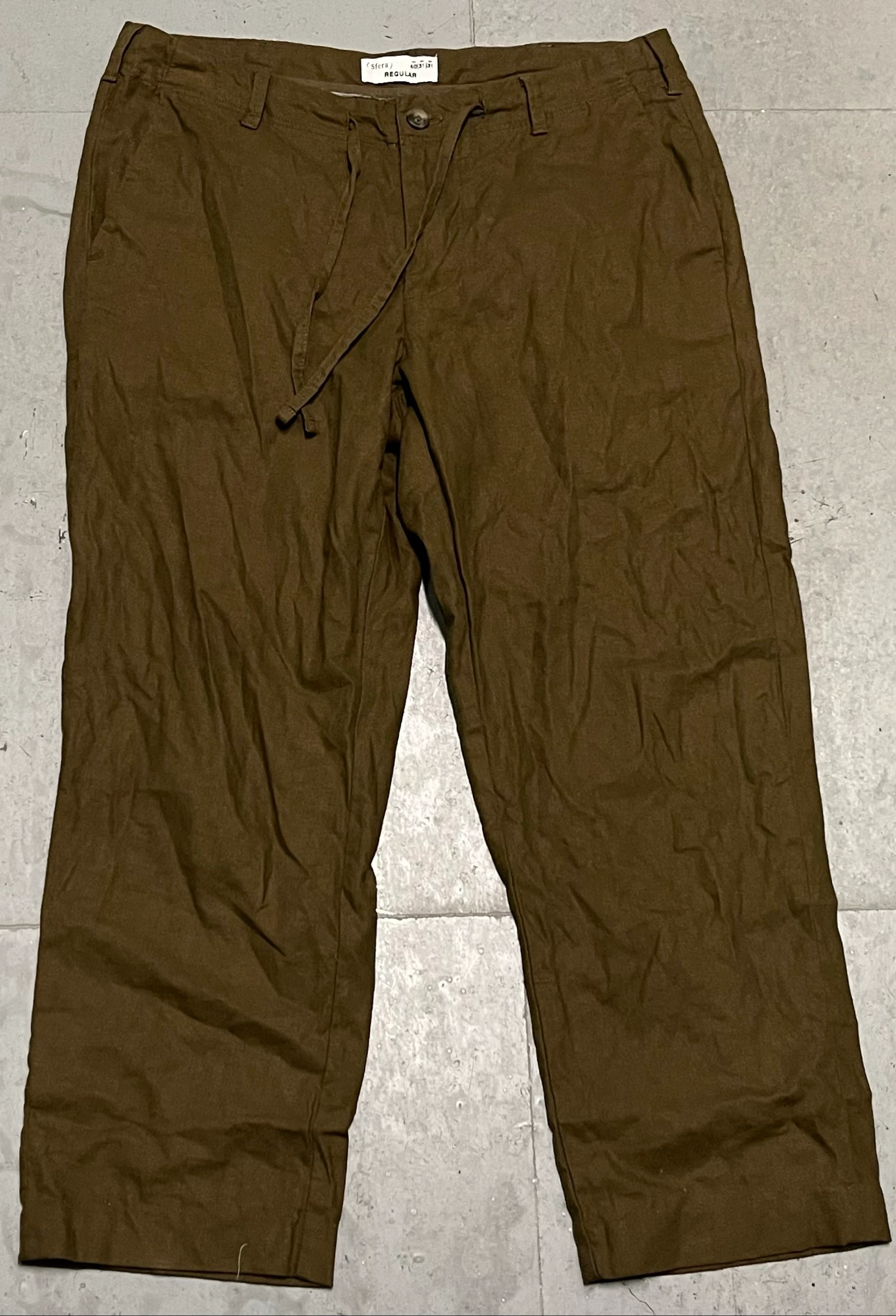 Pantalones caquis cotton linen